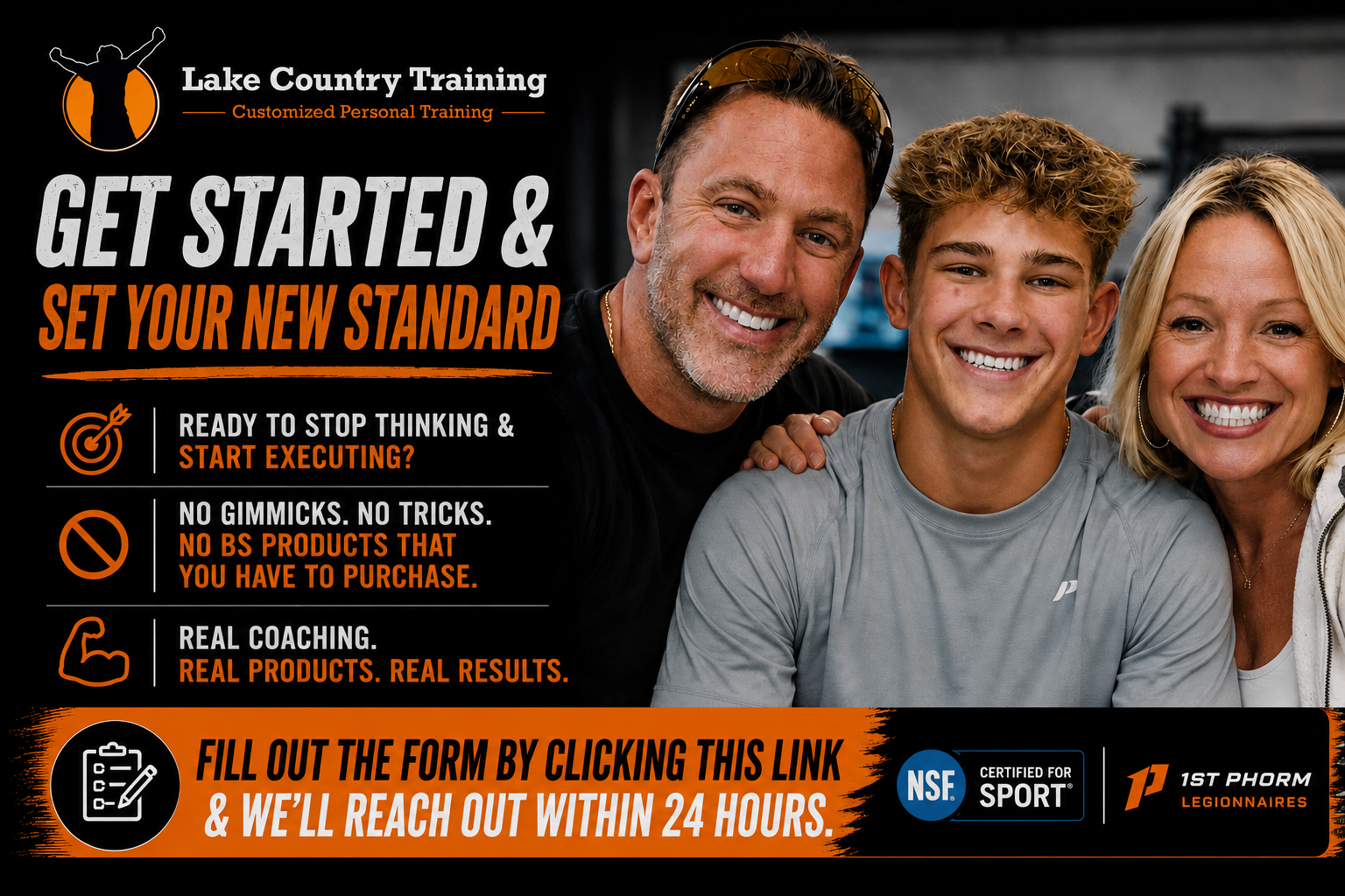 Lake Country Training helping new clients begin a personalized fitness coaching program focused on long-term health and performance.