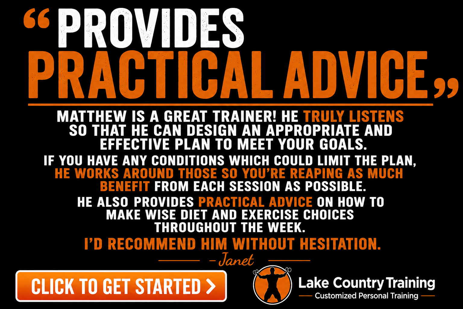 Provides Practical Advice A review highlighting personalized coaching, practical nutrition advice, customized workouts, and safe exercise programming.